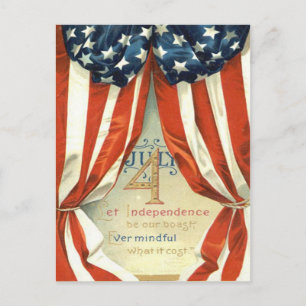US Flag Stars & Stripes 4th of July Postcard