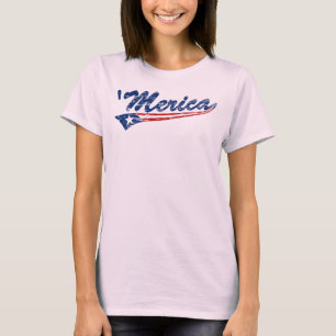 US Flag Style Swoosh 'Merica (Distressed) T-shirt