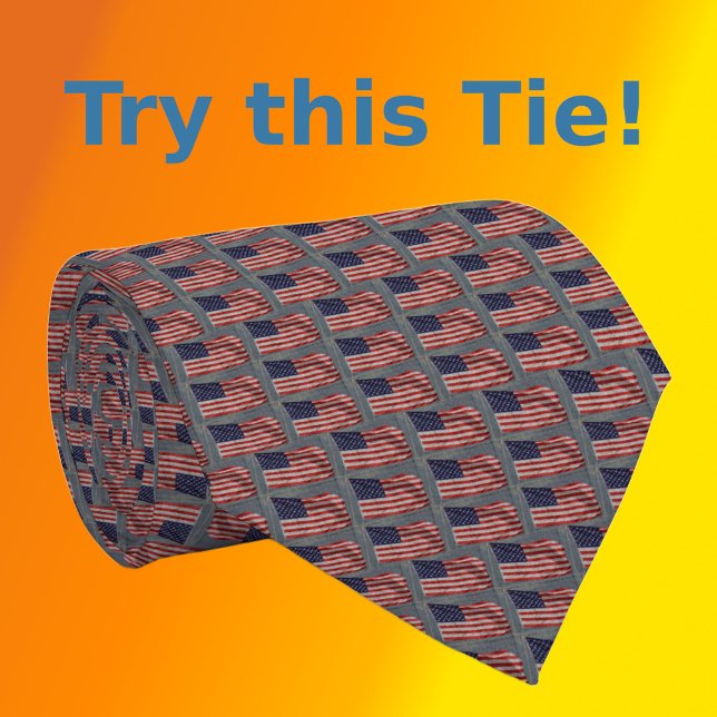 US Flag Stylish Stars and Stripes neck tie (Rolled with Background )