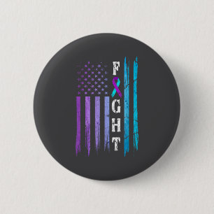 Us Flag Suicide Prevention Awareness Fight Wear Pu 6 Cm Round Badge