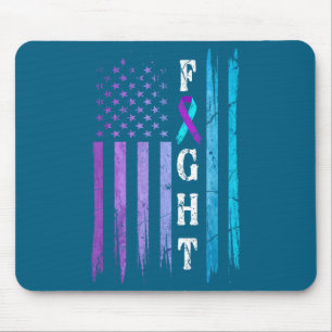 Us Flag Suicide Prevention Awareness Fight Wear Pu Mouse Mat