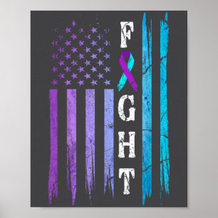 Us Flag Suicide Prevention Awareness Fight Wear Pu Poster