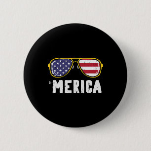 US Flag Sunglass Merica Memorial Day Patriot Men W 6 Cm Round Badge