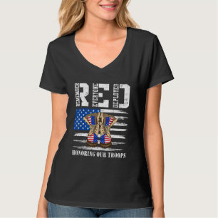 US Flag Support Our Troops Remember Everyone Deplo T-Shirt