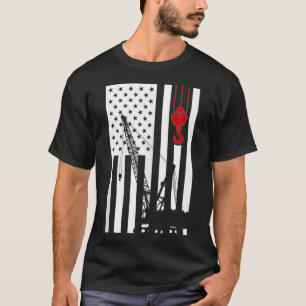 US Flag Themed Crane Operator Men Women Kids Gift T-Shirt