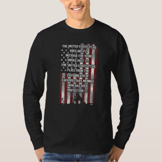 Us Flag Two Sided Patriotic Honouring Veterans T-Shirt