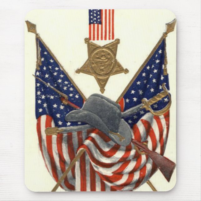 US Flag Union Civil War Medal Eagle Mouse Mat (Front)