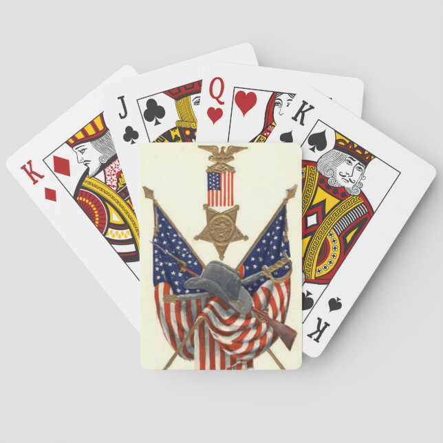 US Flag Union Civil War Medal Eagle Playing Cards (Back)