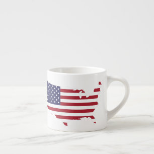 US Flag USA Shape United States of America Espresso Cup