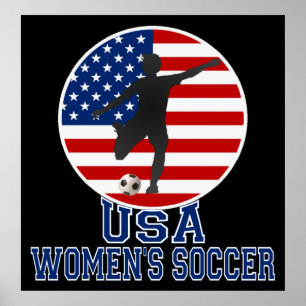 US Flag USA Women's Soccer Poster (large)