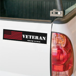 US Flag USMC Red - Veteran - Worthy To Wear Bumper Sticker