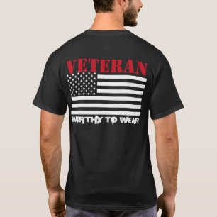 US Flag - Veteran USMC RED - Worthy To Wear T-Shirt