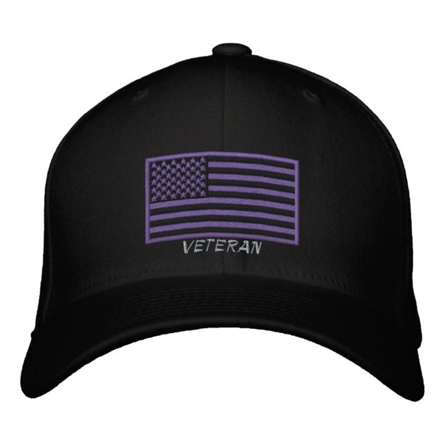 US Flag - Veteran - Worthy To Wear Embroidered Hat (Front)