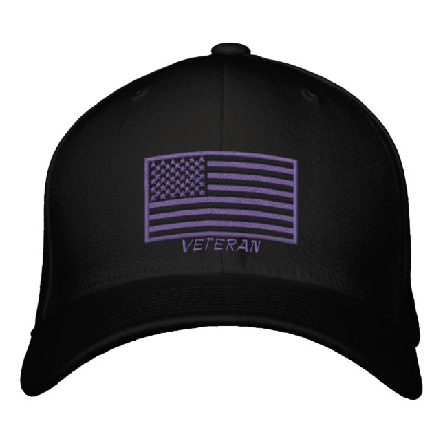 US Flag - Veteran - Worthy To Wear Embroidered Hat (Front)