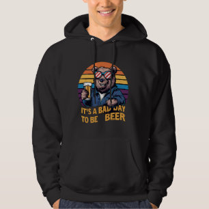 US Flag Vintage Bear Drinking - Itu2019s a Bad Day Hoodie