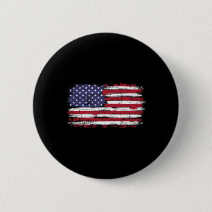 Us Flag Vintage For American Independence Day On 4 6 Cm Round Badge