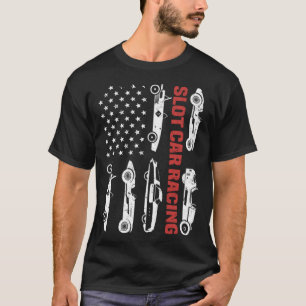 US Flag Vintage Slot Car Racing T-Shirt