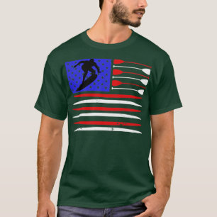 US Flag Vintage Surfing Surfboard T-Shirt