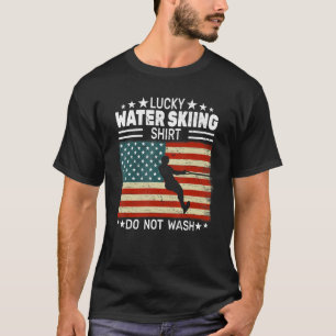 US Flag Water Skiing 4th July waterski men Water S T-Shirt