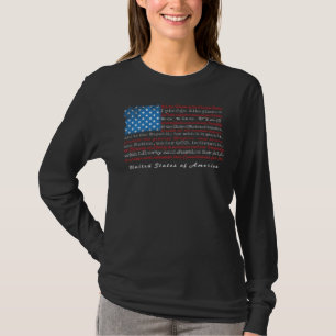Us Flag With Constitution Preamble And Pledge Of A T-Shirt