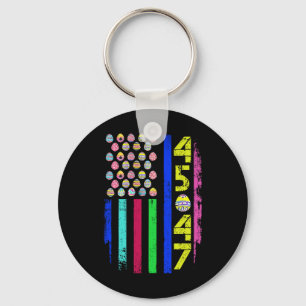 Us Flag With Eggs Funny Trump 45 47 Easter Day 2  Key Ring