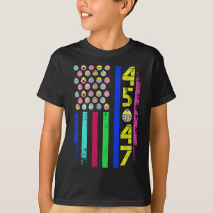 Us Flag With Eggs Funny Trump 45 47 Easter Day 2  T-Shirt