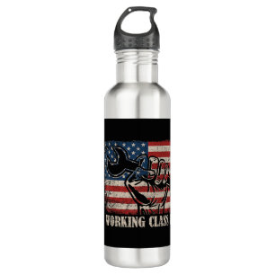US Flag Worker Labor Day American Working Class He 710 Ml Water Bottle