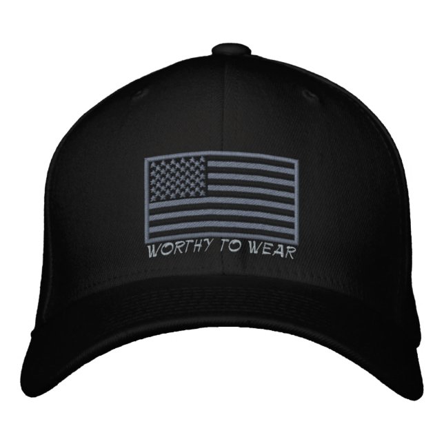 US Flag - Worthy To Wear Embroidered Hat (Front)