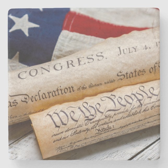 US Founding Documents Stone Coaster (Front)