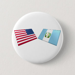 US & Guatemala Flags 6 Cm Round Badge