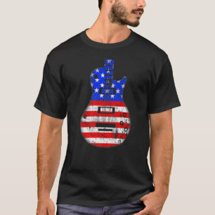 Us Guitar Musician Distressed Guitars Vintage Amer T-Shirt