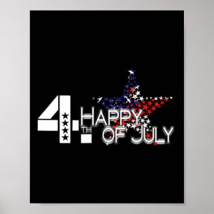 Us Happy Independence Day 4th July Star Flag For W Poster