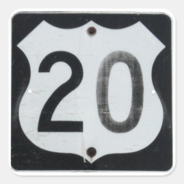 US Highway 20 Road Sign Stickers (Front)