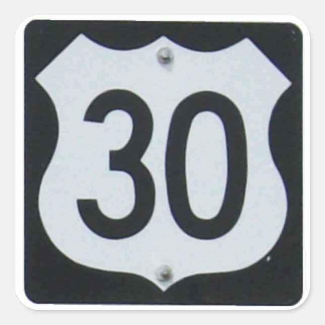 US Highway 30 Road Sign Square Sticker (Front)