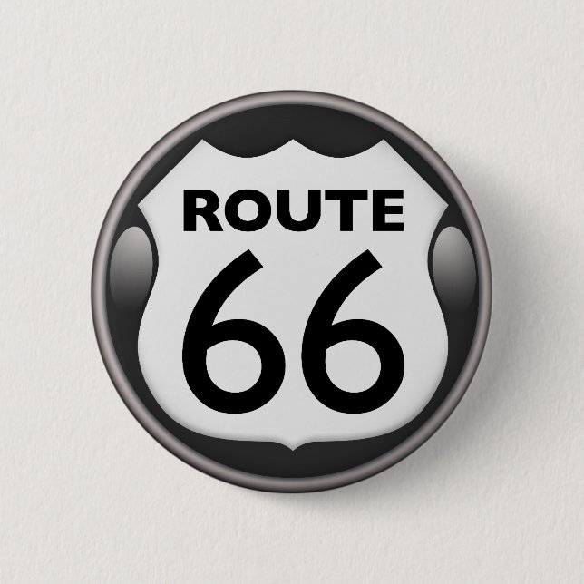 US Historic Route 66 6 Cm Round Badge (Front)