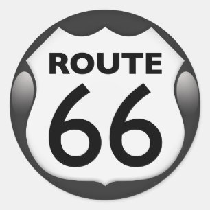 US Historic Route 66 Classic Round Sticker
