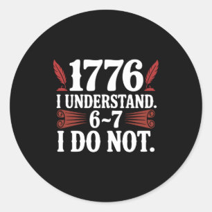Us History 67 Teacher 1776 250th Anniversary Six S Classic Round Sticker