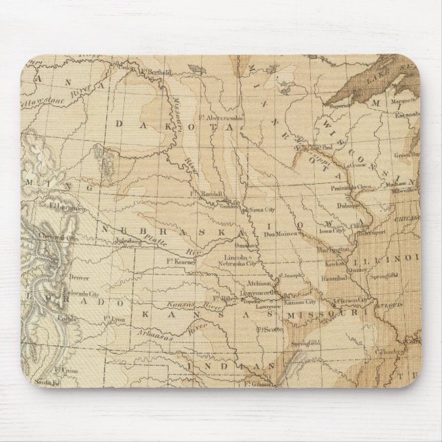 US Hypsometic Sketch Mouse Mat (Front)
