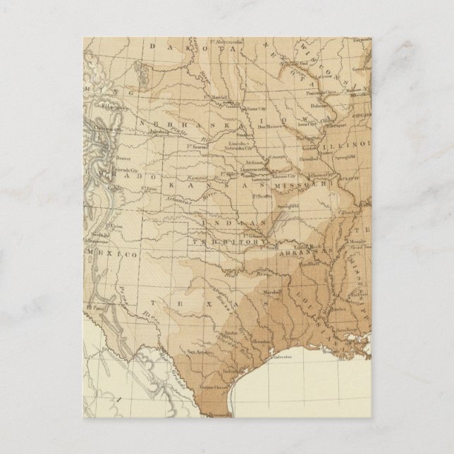 US Hypsometic Sketch Postcard (Front)