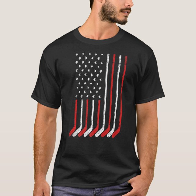 US Ice Hockey USA Practice Flag American Women Men T-Shirt (Front)