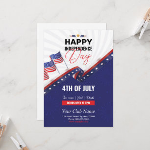 Us Independant Celebration Party Invitation Flyer