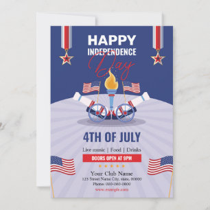 Us Independant Day Party Invitation Flyer