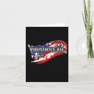 Us Independence Day 4th July American Flag For Wom Card