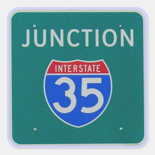 US Interstate 35 Junction Sign Square Sticker (Front)