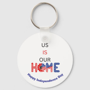 "US Is Our Home" Patriotic Custom Key Ring