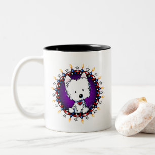 US July 4th Westie Two-Tone Coffee Mug