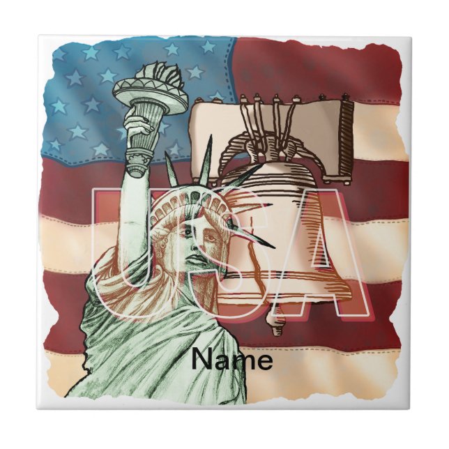 US Liberty Flag Tile (Front)