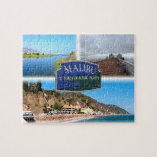 US Los Angeles - Malibu - Lagoon - Pier - beach Jigsaw Puzzle