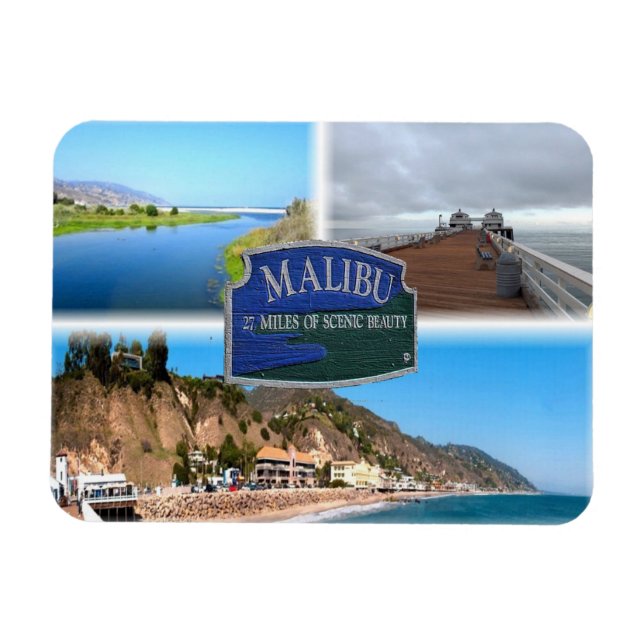 US Los Angeles - Malibu - Lagoon - Pier - beach Magnet (Horizontal)