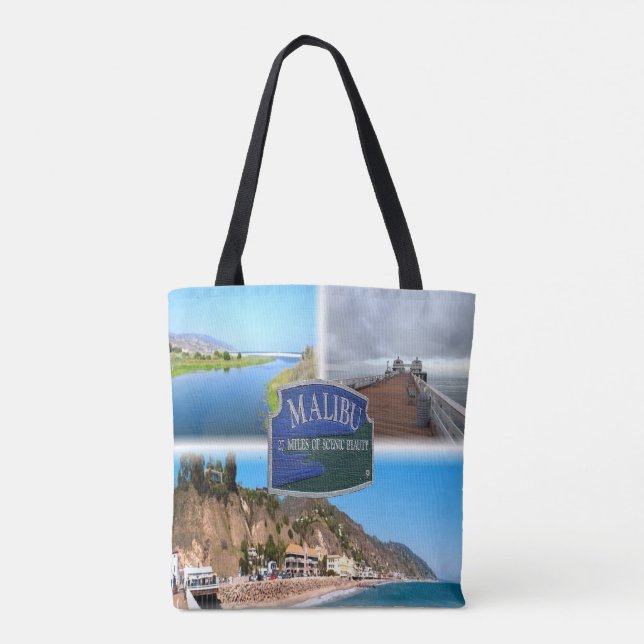 US Los Angeles - Malibu - Lagoon - Pier - beach Tote Bag (Back)